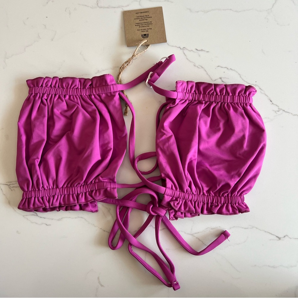 Free people x Toast signature riffle bandeau top color purple orchid